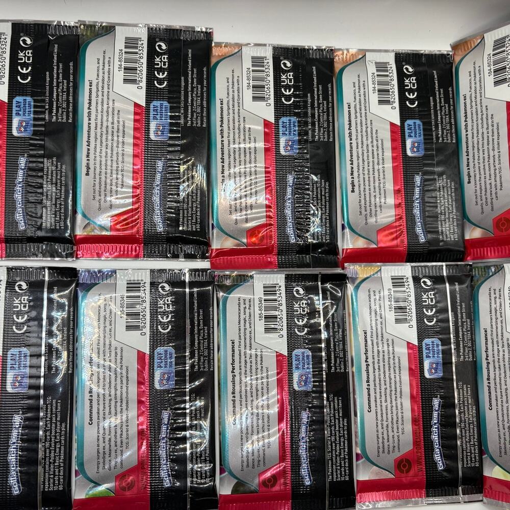 10x Pokemon Booster Pack Lot - Scarlet & Violet Base + Paldea Evolved (Sealed) - Picture 3 of 3